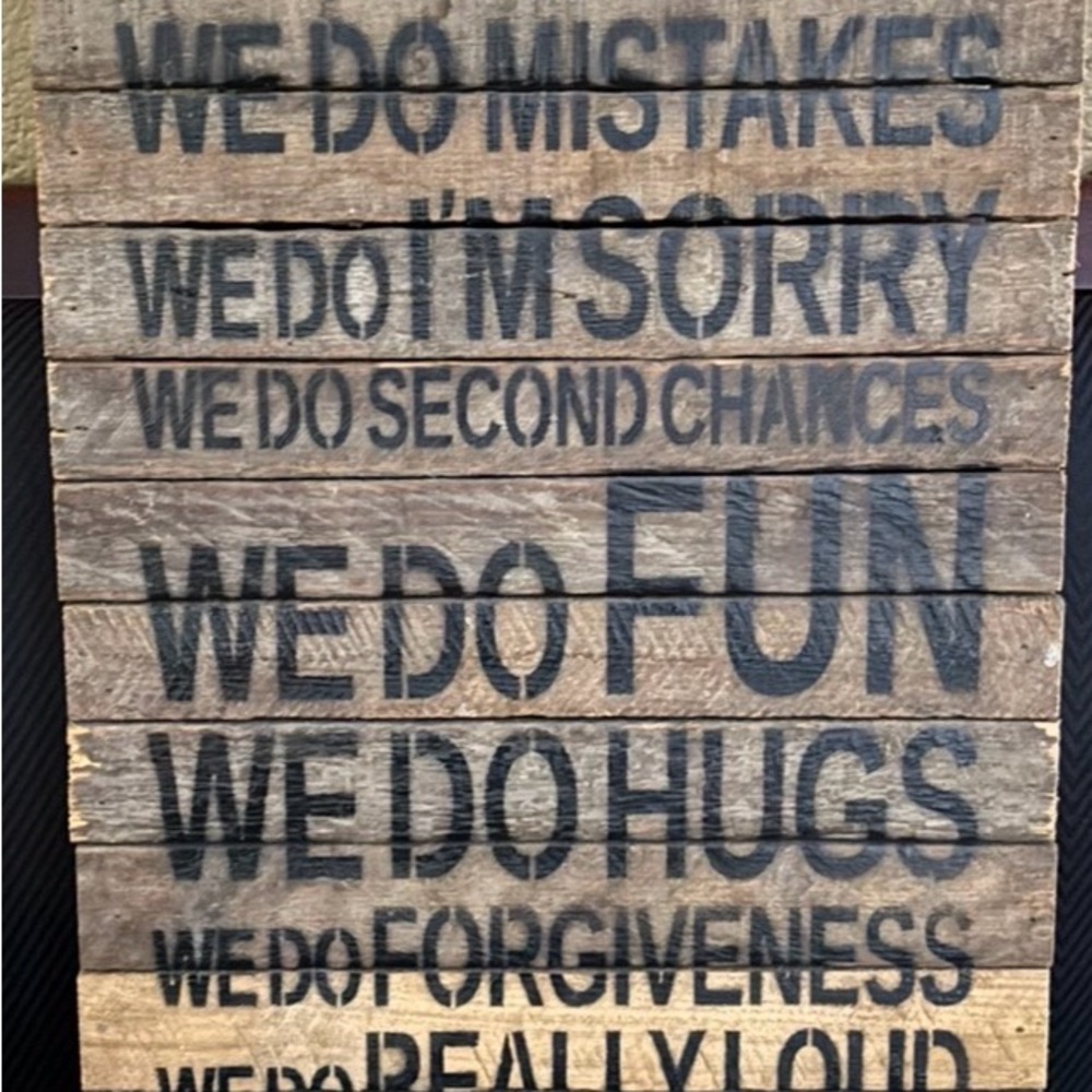 “WE DO” RUSTIC WOOD SIGN - purchased from Nordstrom.